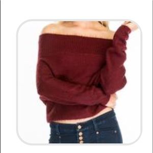 Cropped off the shoulder sweater